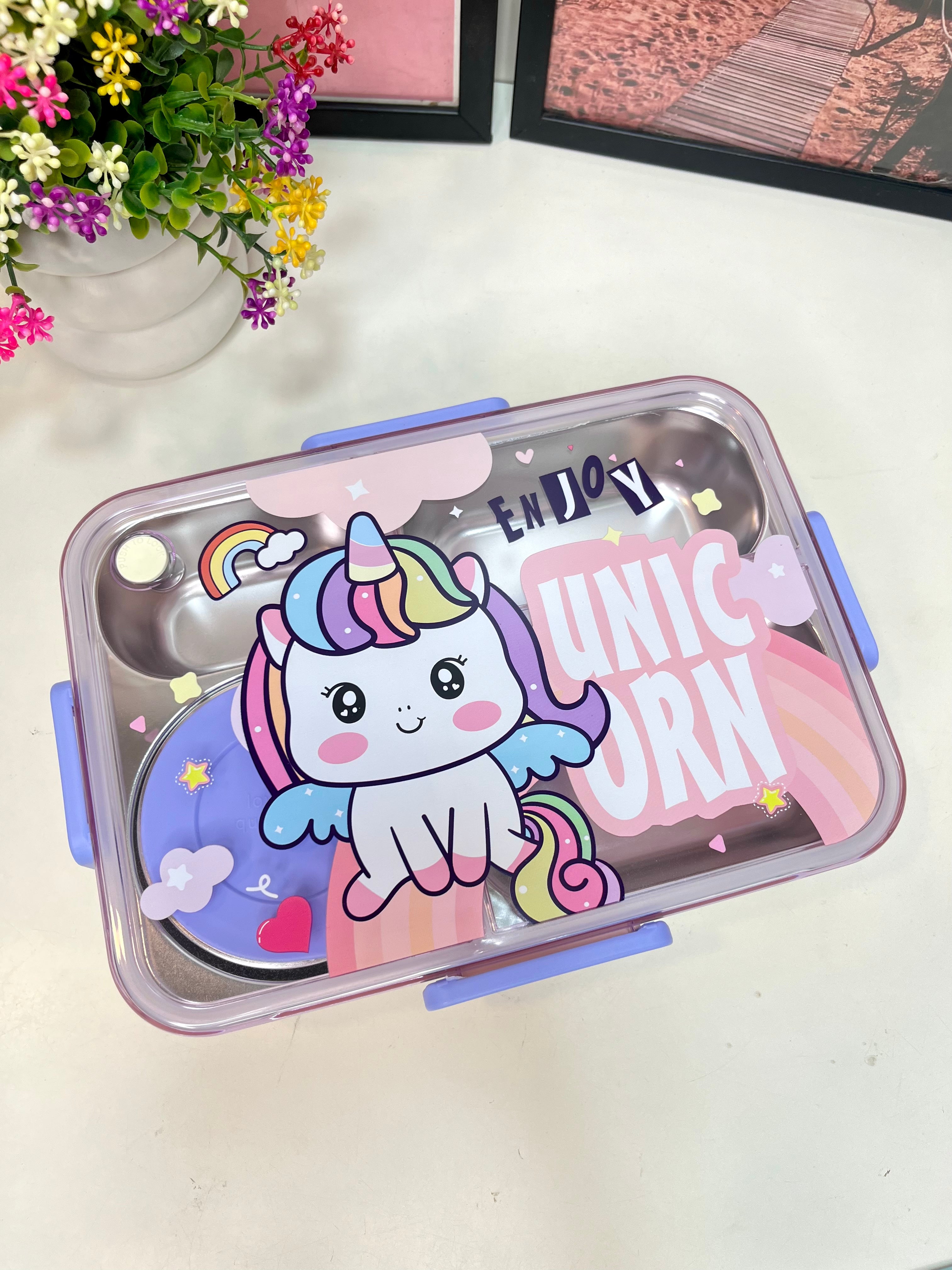 Quirky Big Bento Box Unicorn Steel Lunch Box Big Unicorn Lunch Box