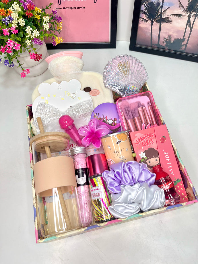 Kawaii Makeup & Self Care Hamper Basket | Makeup Hamper Basket